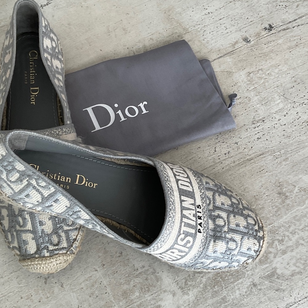 Dior Monogram Gray Espadrilles - image 1